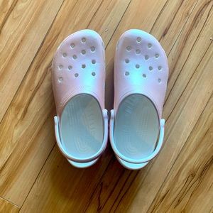 Rose gold crocs